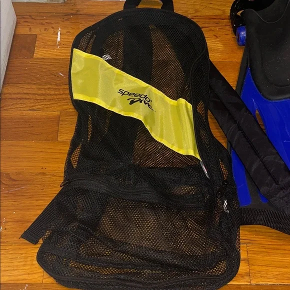 Speedo Dive Blue & Black Snorkel Set with Bag - NWOT - Picture 4 of 10